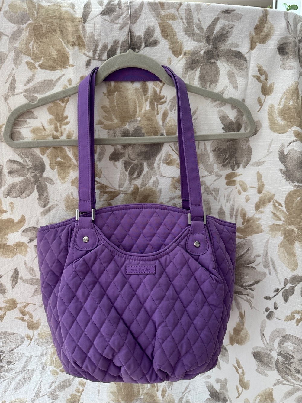 Vera Bradley Quilted Purple Shoulder Tote